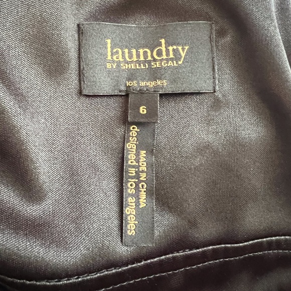 Laundry by Shelli Segal Vintage 90s Ruched Lace Little Black Dress Women’s Sz 6 - Picture 9 of 12